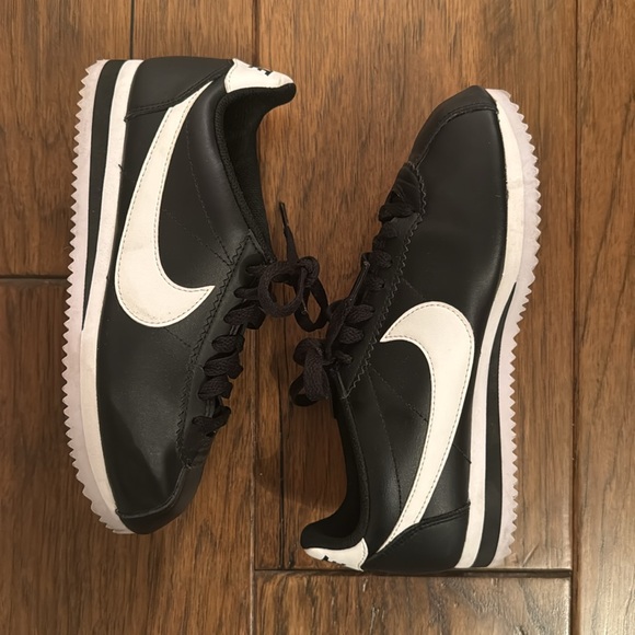 Nike Black and White Classic Cortez Sneakers - Picture 6 of 9